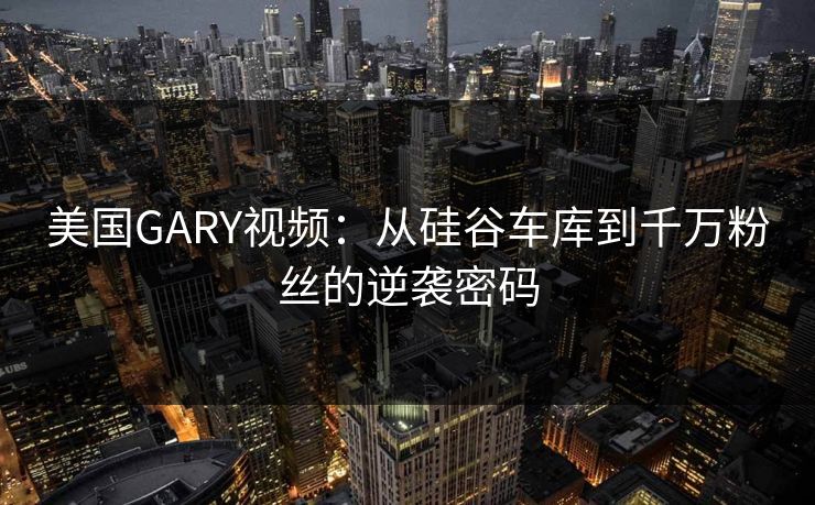 美国GARY视频：从硅谷车库到千万粉丝的逆袭密码